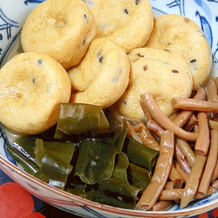 昆布のだし殻で☆　「ゼンマイとがんも含め煮」